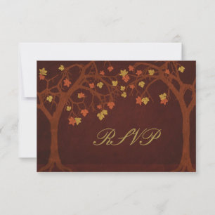 Carte de réponse RSVP Arbres Automnes
