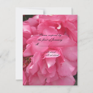 Carte de réponse RSVP aux jolies roses roses