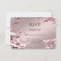 Carte de réponse RSVP avec cadre floral rose délic