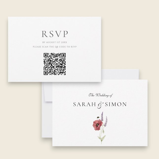 Carte de réponse RSVP avec code QR moderne (Créateur téléchargé)