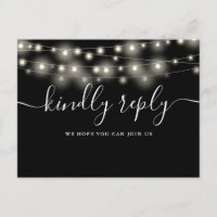 Carte de réponse RSVP avec guirlande lumineuse noi