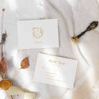 Carte de réponse RSVP avec monogramme de crête en 
