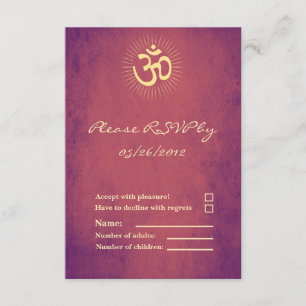 Carte de réponse RSVP avec symbole OM pour mariage