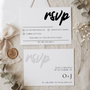 Carte de réponse RSVP blanche simple avec choix de