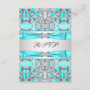 Carte de réponse RSVP Bleu sarcelle
