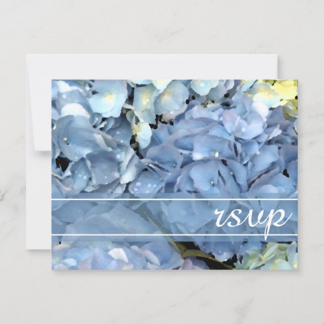 Carte de réponse RSVP Blue Hydrangea Blossom Weddi (Devant)