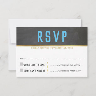 CARTE DE RÉPONSE RSVP - Carte rouge à puce en or e