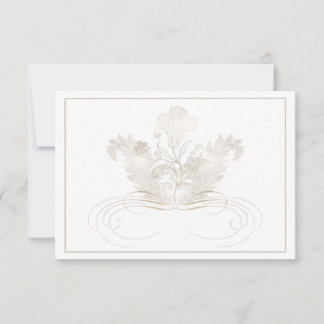Carte de réponse RSVP Champagne Or Élégant