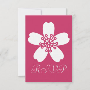 Carte de réponse RSVP Charming Sakura in Raspberry