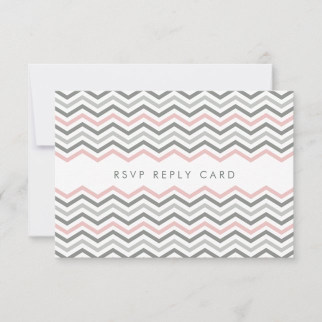 CARTE DE RÉPONSE RSVP :: chevron1 2 (Devant)