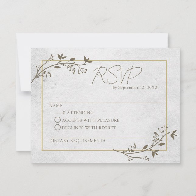 Carte de réponse RSVP classique de script élégant (Devant)