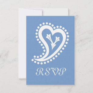 Carte de réponse RSVP Cœurs Paisley Doux en Pérywi