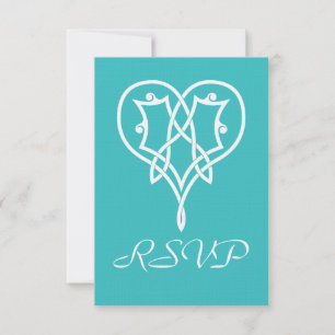 Carte de réponse RSVP Cœurs Tissage Celtique en Tu