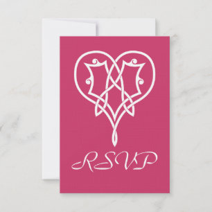 Carte de réponse RSVP Cœurs Tressés Celtiques en F