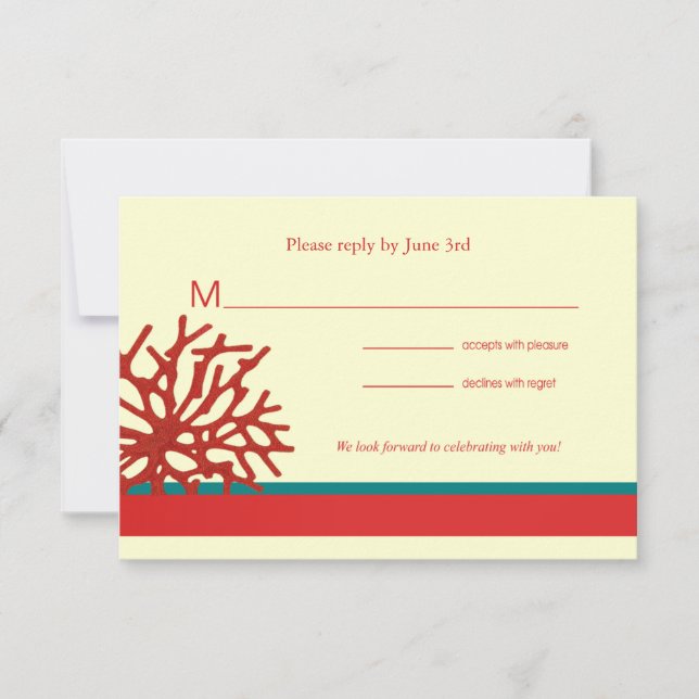Carte de réponse RSVP Coral Beach (Devant)