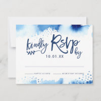 CARTE DE RÉPONSE RSVP couleur bleu marine design
