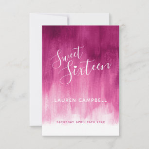 Carte de réponse RSVP d'art abstrait rose rouge fo