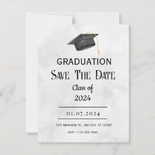 Carte de réponse RSVP de fin d'études grunge jaune