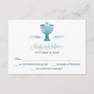 Carte de réponse RSVP de la première sainte commun