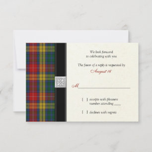 Carte de réponse RSVP de mariage au tartan du clan