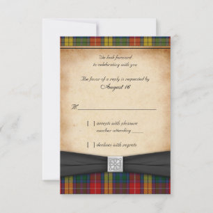 Carte de réponse RSVP de mariage Buchanan Tartan V