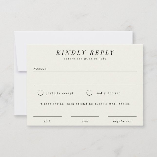 Carte de réponse RSVP de mariage de branche simple (Devant)