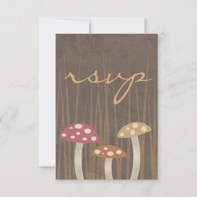 Carte de réponse RSVP de mariage de champignons sa (Devant)