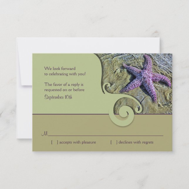 Carte de réponse RSVP de mariage de destination St (Devant)