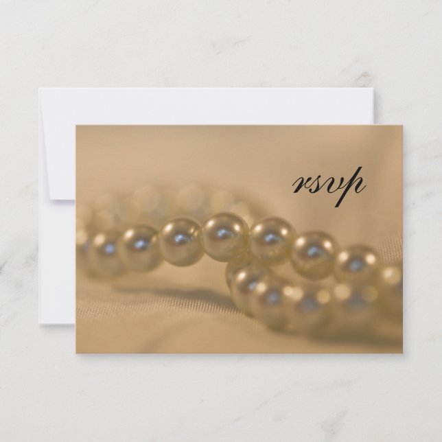 Carte de réponse RSVP de mariage de perles tordues (Devant)