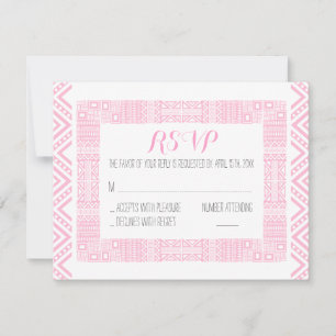 Carte de réponse RSVP de mariage ethnique personna