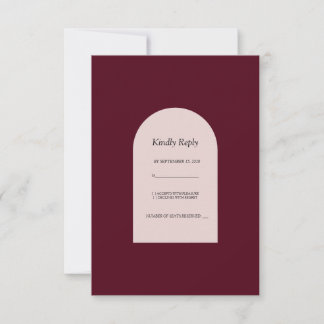 Carte de réponse RSVP de mariage floral arqué Bour