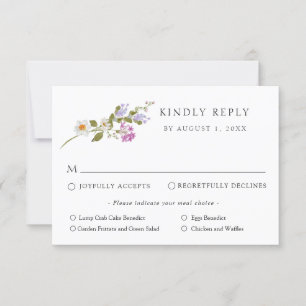Carte de réponse RSVP de mariage floral de printem