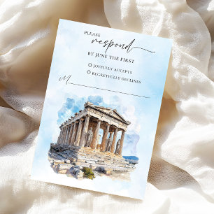 Carte de réponse RSVP de mariage grec
