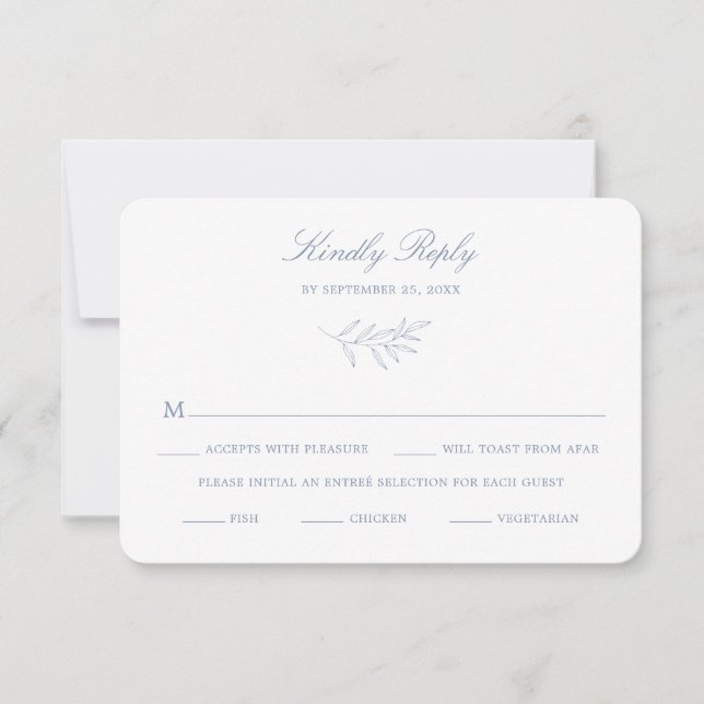 Carte de réponse RSVP de mariage Laurel minimal K3 (Devant)