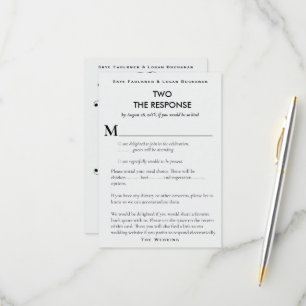 Carte de réponse RSVP de mariage littéraire de la