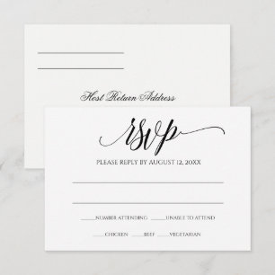 Carte de réponse RSVP de mariage   Luxe Calligraph