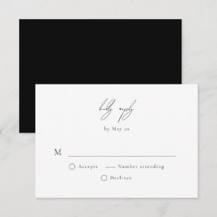 Carte de réponse RSVP de mariage minimaliste simpl