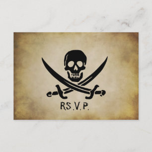Carte de réponse RSVP de mariage pirate