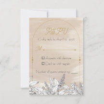 Carte de réponse RSVP de mariage rose pastel