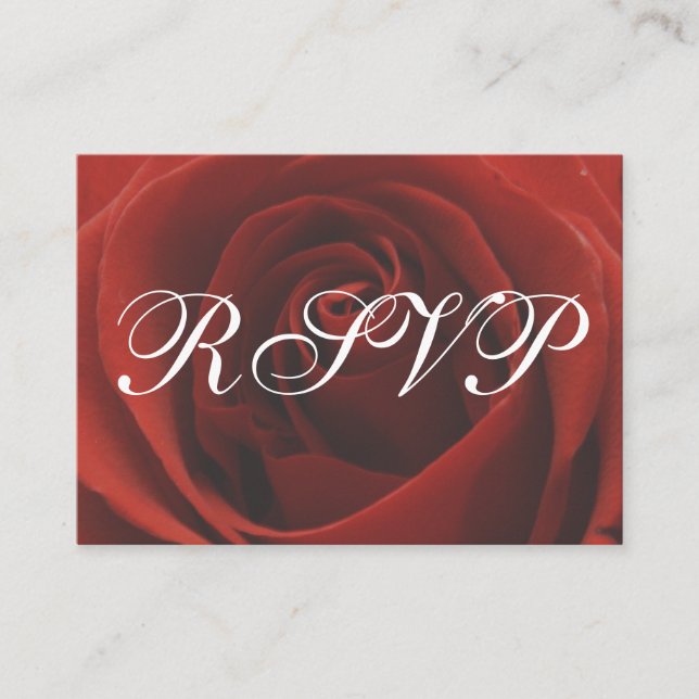 Carte de réponse RSVP de mariage rouge classique (Devant)