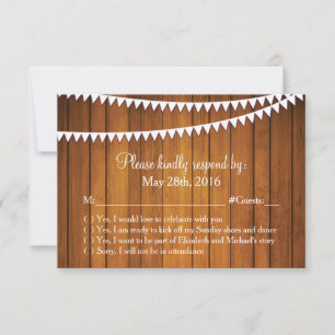 Carte de réponse RSVP de mariage rustique