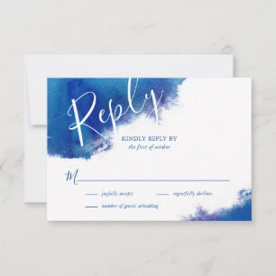Carte de réponse RSVP de mariage Sapphire Tide