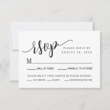 Carte de réponse RSVP de mariage Simple&Moderne