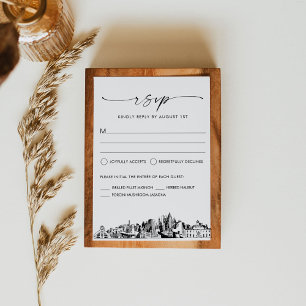 Carte de réponse RSVP de mariage Skyline Atlanta