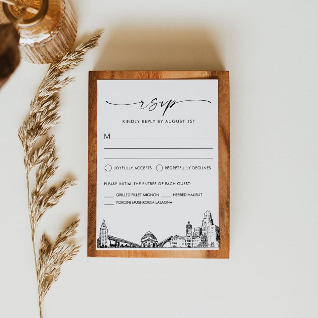 Carte de réponse RSVP de mariage Skyline Buffalo (Créateur téléchargé)