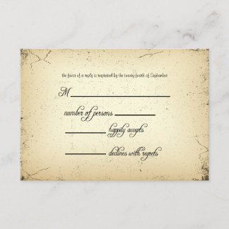 Carte de réponse RSVP de mariage Storyline