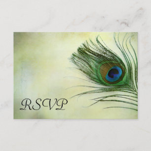 Carte de réponse RSVP de mariage vintage Peacock F