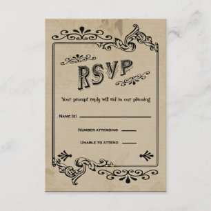 Carte de réponse RSVP de style occidental