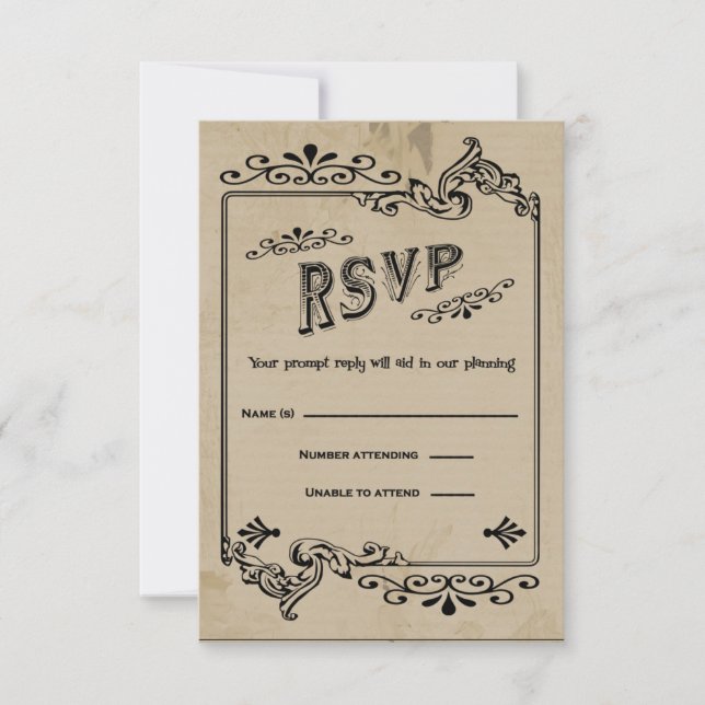 Carte de réponse RSVP de style occidental (Devant)