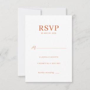 Carte de réponse RSVP Elegant Coral
